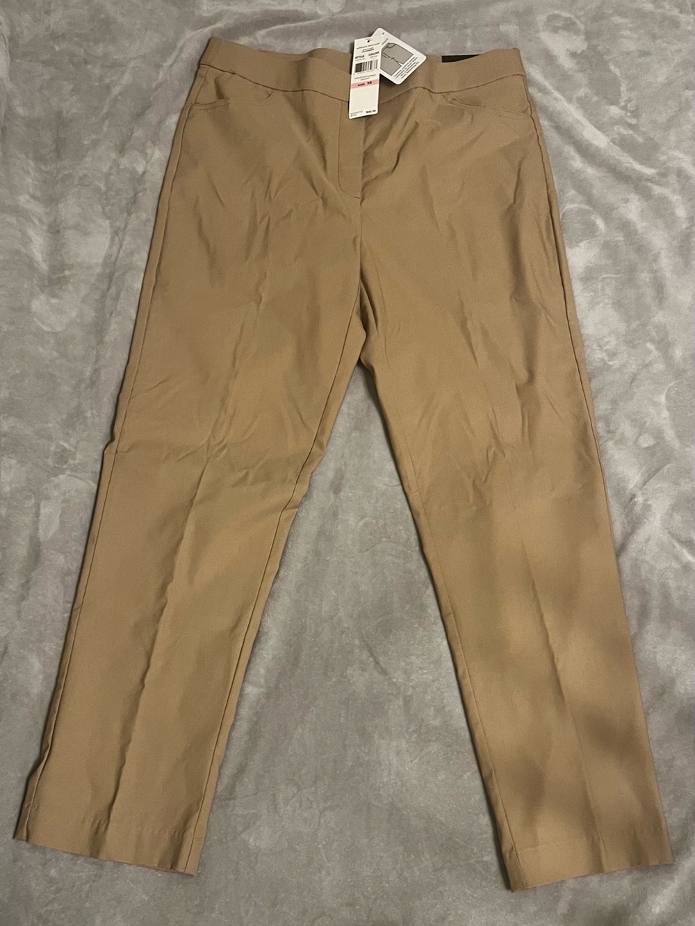 Alfred Dunner Khaki Straight Leg Trousers